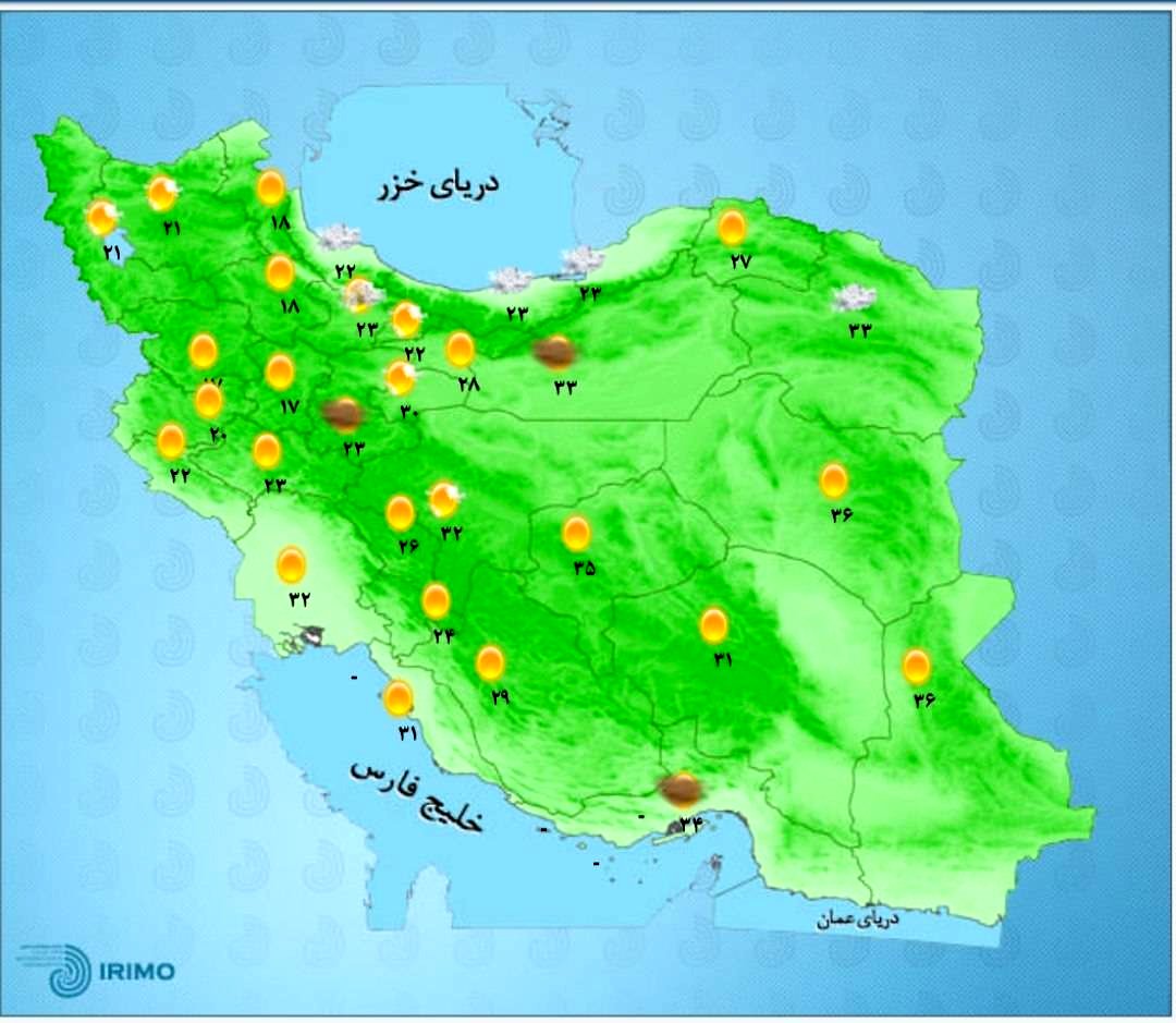 رگبار باران و وزش باد شدید در ۹ استان نوار شمالی کشور