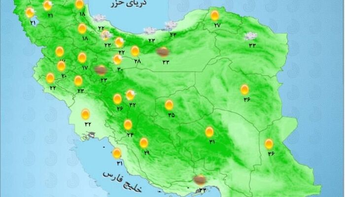 رگبار باران و وزش باد شدید در ۹ استان نوار شمالی کشور