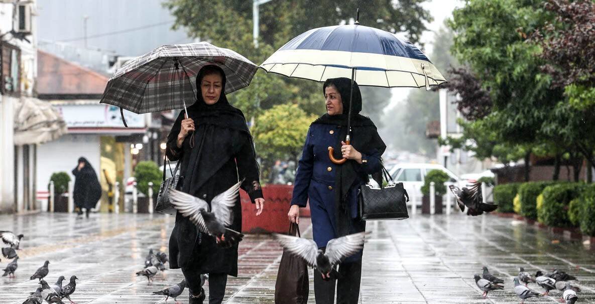 رگبار باران در ۱۳ استان نیمه شمالی کشور